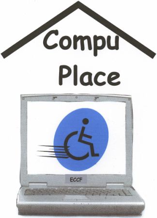 [Logo: CompuPlace]laptop showing on screen a Universal symbol of access zooming On the Go