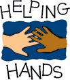 [Logo: Helping Hands Ministry] 2 different hands reaching eachother